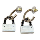 シャネル CHANEL バッグモチーフフープピアス ゴールド メタル　レジン　レザー アクセサリー