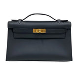 エルメス HERMES ポシェットケリー Ｗ刻 ブラック ゴールド金具 スイフト レディース ハンドバッグ