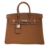 エルメス HERMES バーキン25 W刻 ゴールド シルバー金具 トゴ レディース ハンドバッグ