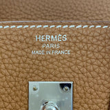 エルメス HERMES バーキン25 W刻 ゴールド シルバー金具 トゴ レディース ハンドバッグ