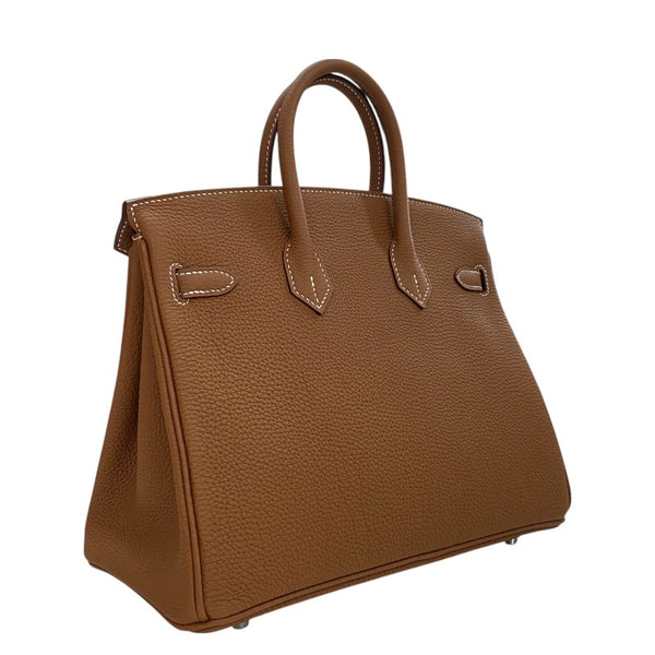 エルメス HERMES バーキン25 W刻 ゴールド シルバー金具 トゴ レディース ハンドバッグ