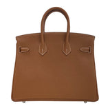 エルメス HERMES バーキン25 W刻 ゴールド シルバー金具 トゴ レディース ハンドバッグ