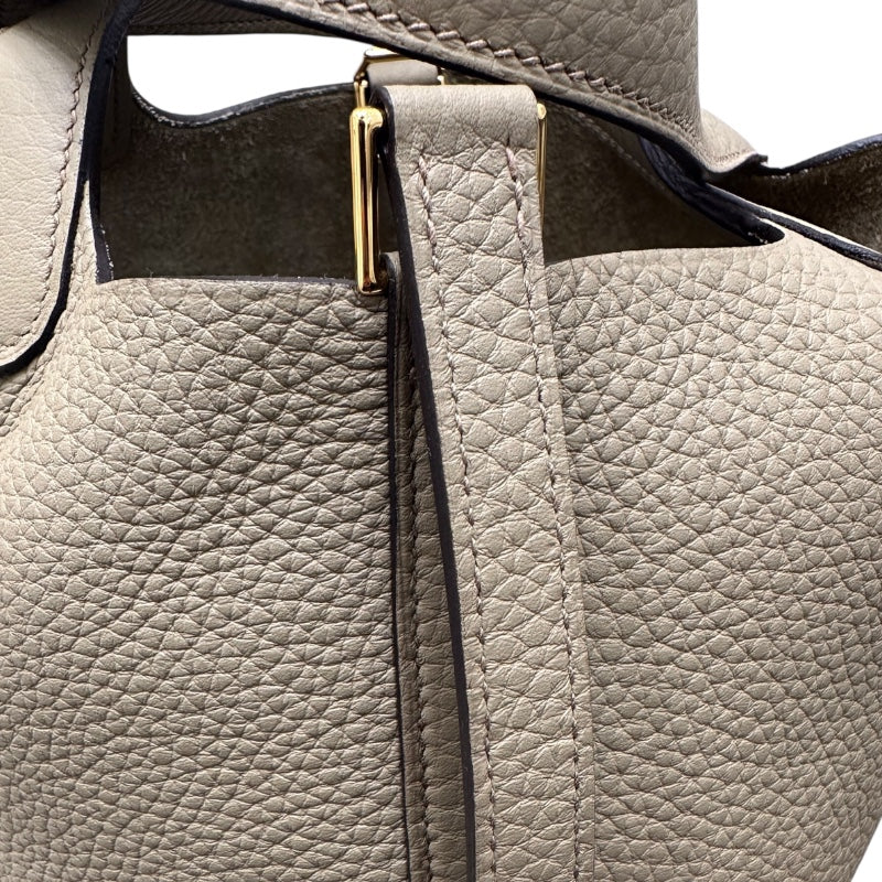 エルメス HERMES ピコタンロックPM W刻印 ベージュマルファ トリヨン ユニセックス ハンドバッグ