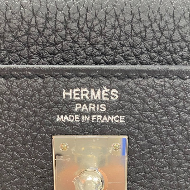 エルメス HERMES ケリー25 内縫い W刻 ブラック シルバー金具 トゴ レディース ハンドバッグ