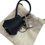 エルメス HERMES ケリー25 内縫い W刻 ブラック シルバー金具 トゴ レディース ハンドバッグ