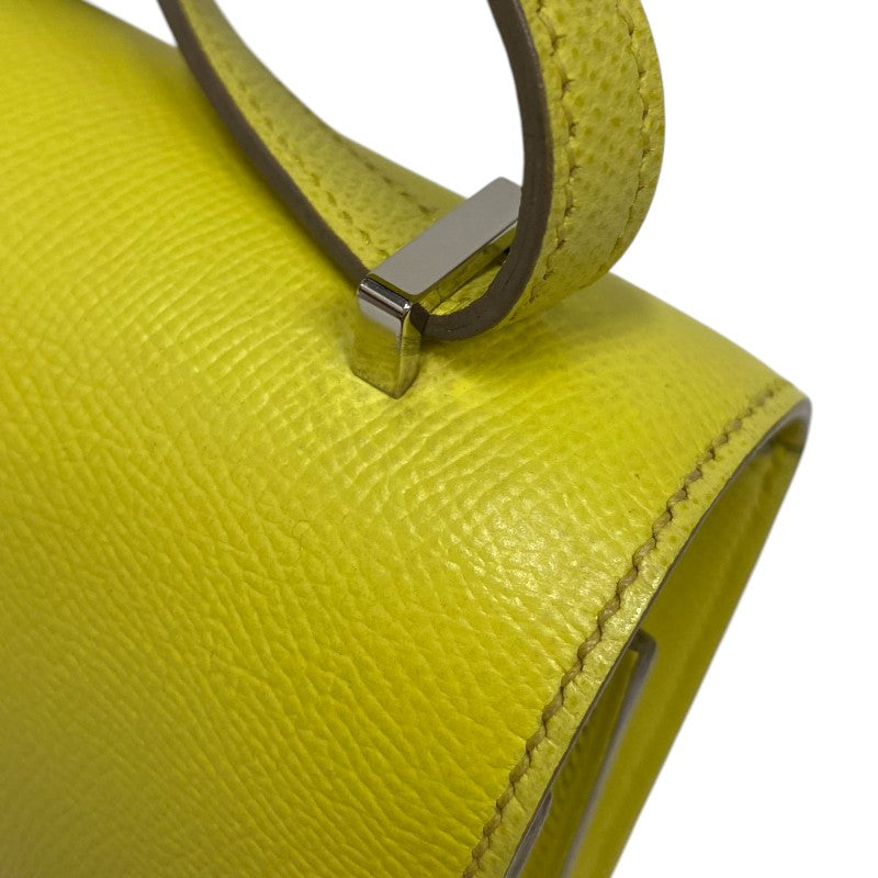 エルメス HERMES コンスタンスエラン □Q刻 ライム シルバー金具 エプソン レディース ショルダーバッグ