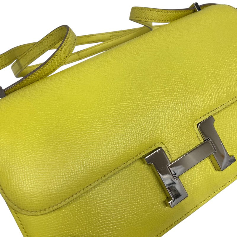 エルメス HERMES コンスタンスエラン □Q刻 ライム シルバー金具 エプソン レディース ショルダーバッグ