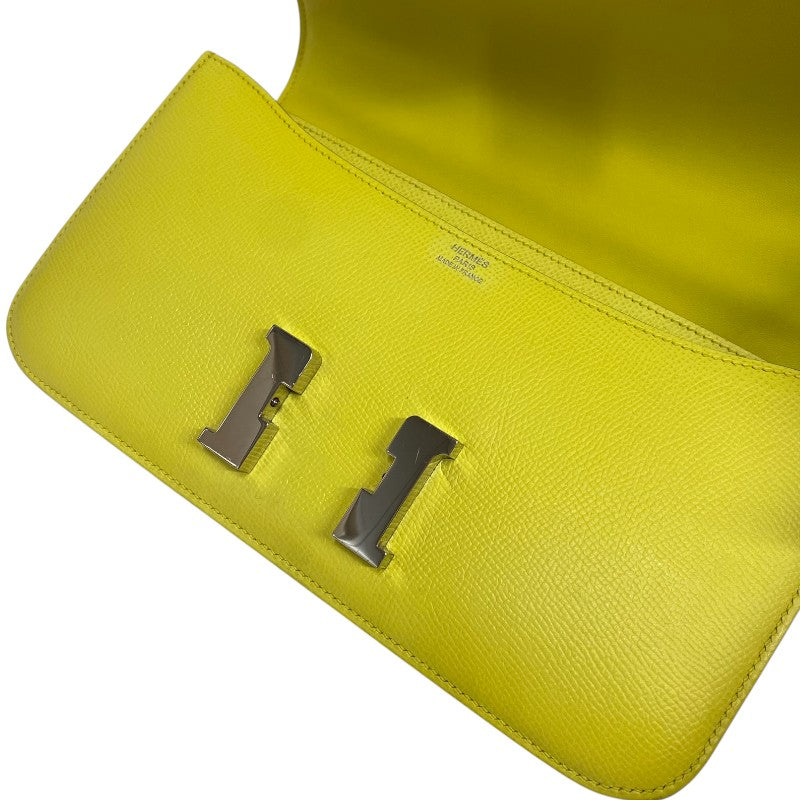 エルメス HERMES コンスタンスエラン □Q刻 ライム シルバー金具 エプソン レディース ショルダーバッグ