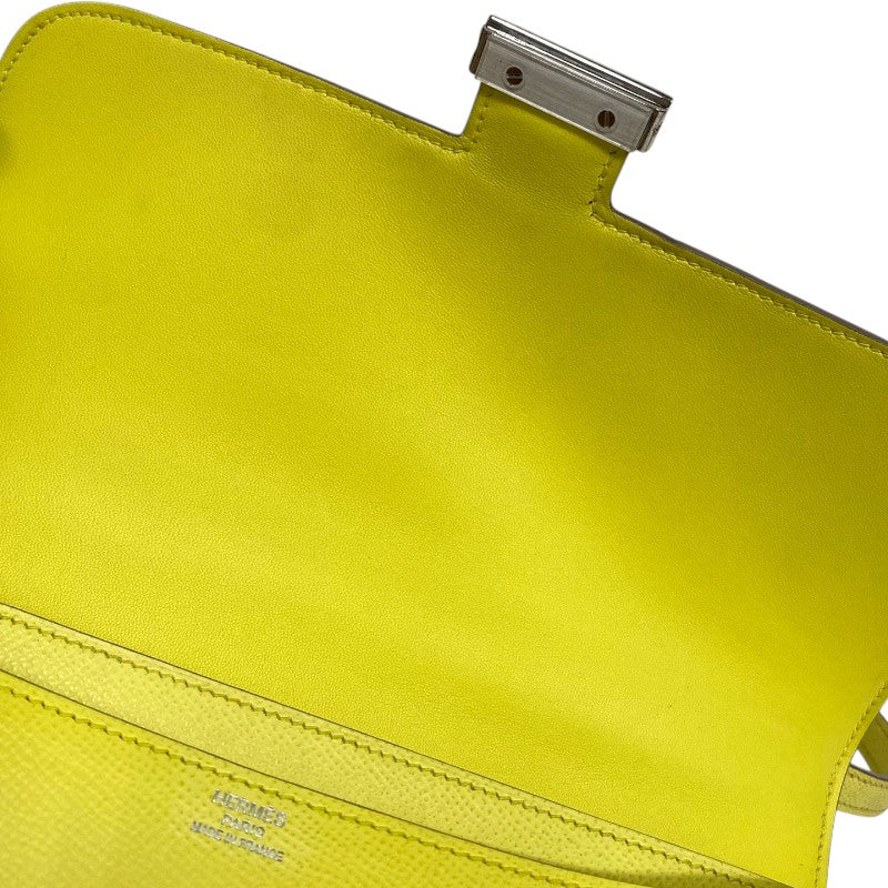 エルメス HERMES コンスタンスエラン □Q刻 ライム シルバー金具 エプソン レディース ショルダーバッグ