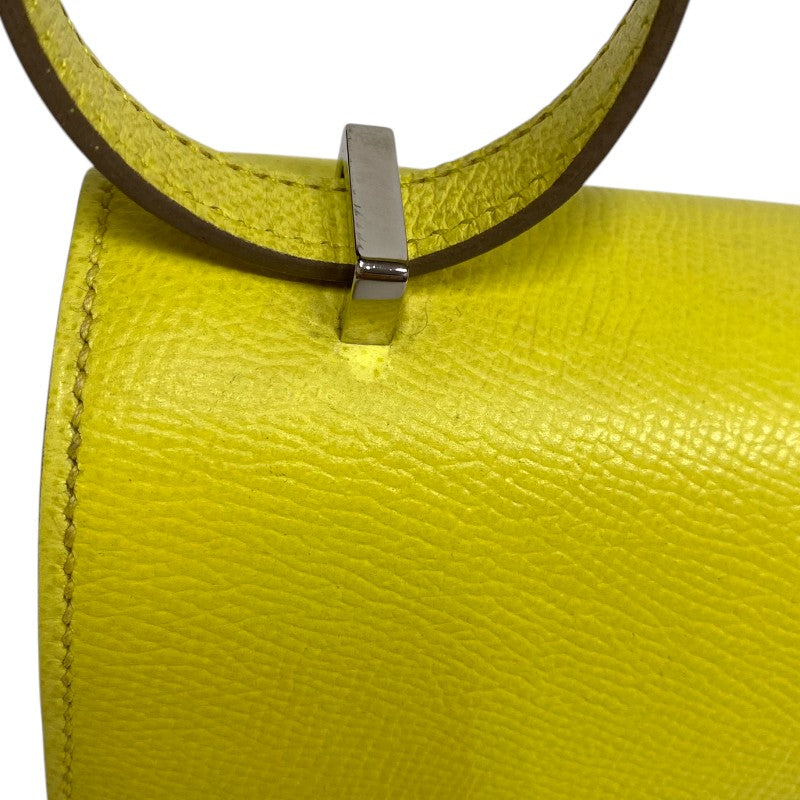 エルメス HERMES コンスタンスエラン □Q刻 ライム シルバー金具 エプソン レディース ショルダーバッグ