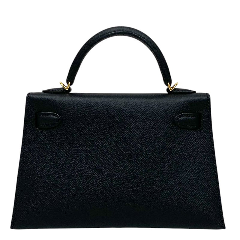 エルメス HERMES ミニケリー2 Y刻 ブラック ゴールド金具 エプソン レディース ショルダーバッグ