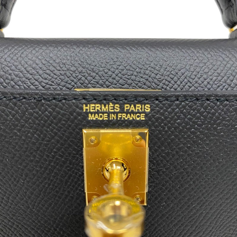 エルメス HERMES ミニケリー2 Y刻 ブラック ゴールド金具 エプソン レディース ショルダーバッグ