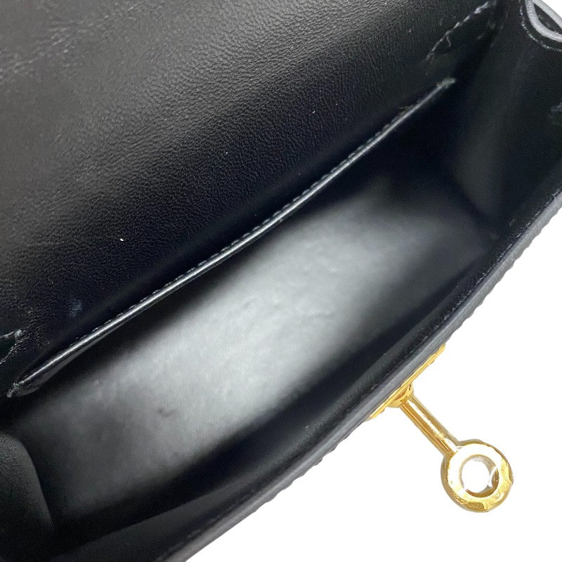 エルメス HERMES ミニケリー2 Y刻 ブラック ゴールド金具 エプソン レディース ショルダーバッグ
