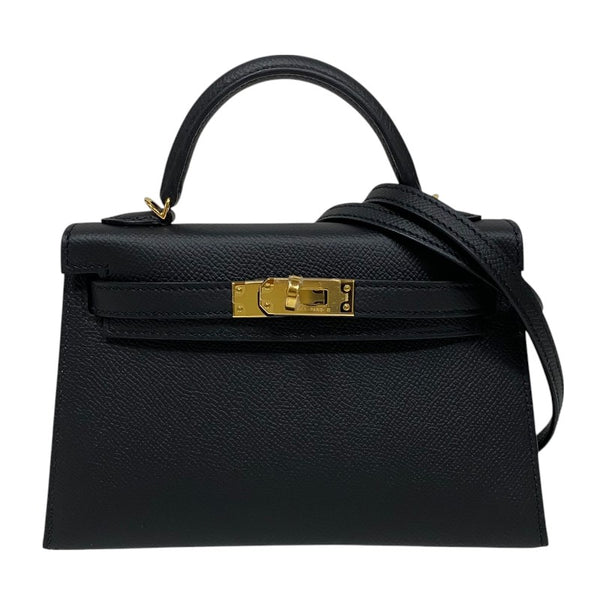 エルメス HERMES ミニケリー2 Y刻 ブラック ゴールド金具 エプソン レディース ショルダーバッグ