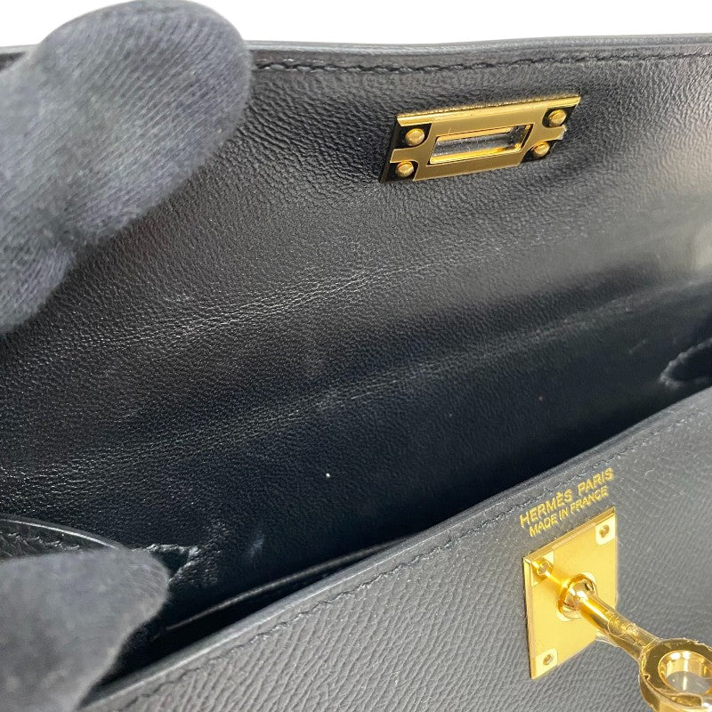 エルメス HERMES ミニケリー2 Y刻 ブラック ゴールド金具 エプソン レディース ショルダーバッグ