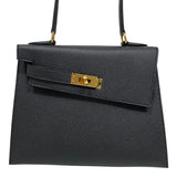 エルメス HERMES ケリー20 無秩序 B刻 ブラック ゴールド金具 エプソン レディース ショルダーバッグ