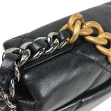 シャネル CHANEL CHANEL19 バッグ AS1160 ブラック ゴールド×シルバー金具 シャイニーラム レディース ショルダーバッグ