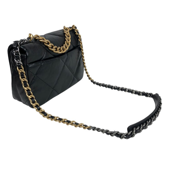 シャネル CHANEL CHANEL19 バッグ AS1160 ブラック ゴールド×シルバー金具 シャイニーラム レディース ショルダーバッグ