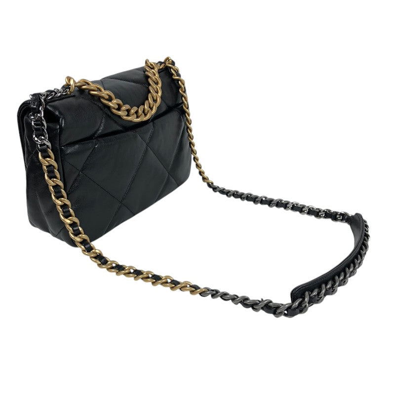 シャネル CHANEL CHANEL19 バッグ AS1160 ブラック ゴールド×シルバー金具 シャイニーラム レディース ショルダーバッグ