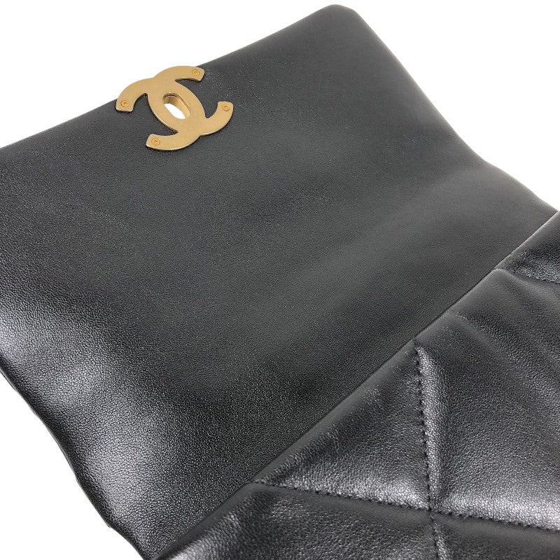 シャネル CHANEL CHANEL19 バッグ AS1160 ブラック ゴールド×シルバー金具 シャイニーラム レディース ショルダーバッグ