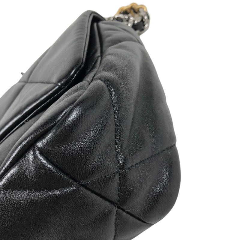 シャネル CHANEL CHANEL19 バッグ AS1160 ブラック ゴールド×シルバー金具 シャイニーラム レディース ショルダーバッグ
