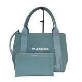 バレンシアガ BALENCIAGA ネイビーカバスS 339933 アイスブルー キャンバス レディース ハンドバッグ