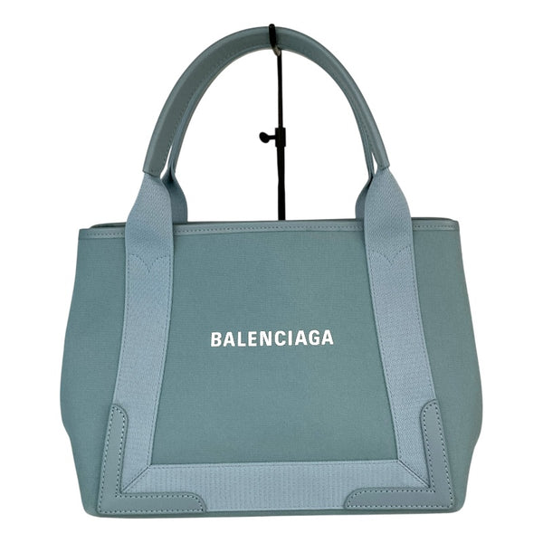 バレンシアガ BALENCIAGA ネイビーカバスS 339933 アイスブルー キャンバス レディース ハンドバッグ