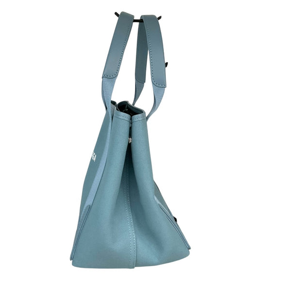 バレンシアガ BALENCIAGA ネイビーカバスS 339933 アイスブルー キャンバス レディース ハンドバッグ