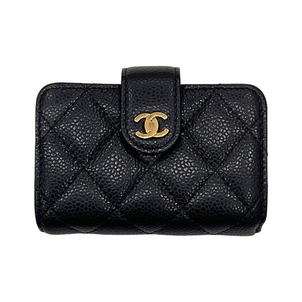 シャネル CHANEL マトラッセ マルチカードケース ブラック ゴールド金具 キャビアスキン レディース カードケース