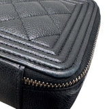 シャネル CHANEL ボーイシャネル　チェーンクラッチ ブラック キャビアスキン レディース ショルダーバッグ