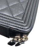 シャネル CHANEL ボーイシャネル　チェーンクラッチ ブラック キャビアスキン レディース ショルダーバッグ