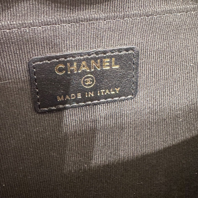 シャネル CHANEL ボーイシャネル　チェーンクラッチ ブラック キャビアスキン レディース ショルダーバッグ