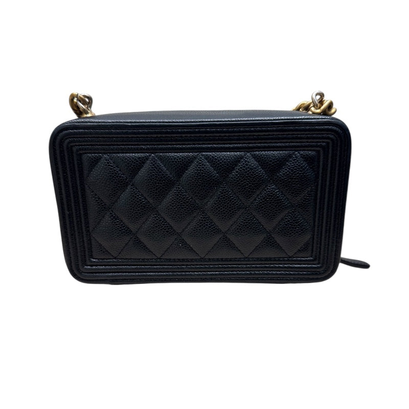 シャネル CHANEL ボーイシャネル　チェーンクラッチ ブラック キャビアスキン レディース ショルダーバッグ
