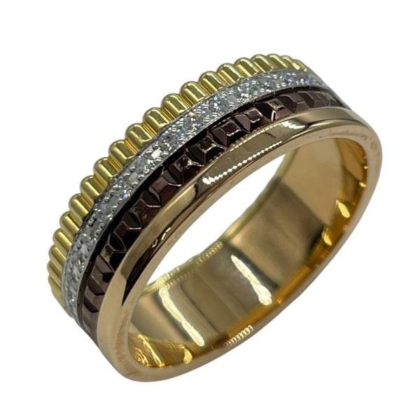 ブシュロン BOUCHERON キャトルクラシックリングスモール ゴールド K18YG/K18PG/K18WG/ブラウンPVD ダイヤモンド（33個） ジュエリー