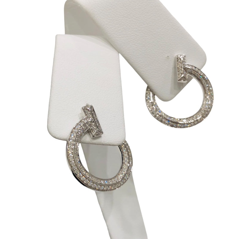 ティファニー TIFFANY＆CO Tワンオープンフープダイヤピアス ホワイトゴールド Au750 D ジュエリー