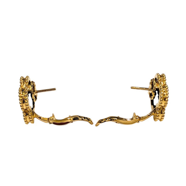 ヴァンクリーフ＆アーペル Van Cleef & Arpels ヴィンテージアルハンブラ ピアス オニキス イエローゴールド 750 ジュエリー