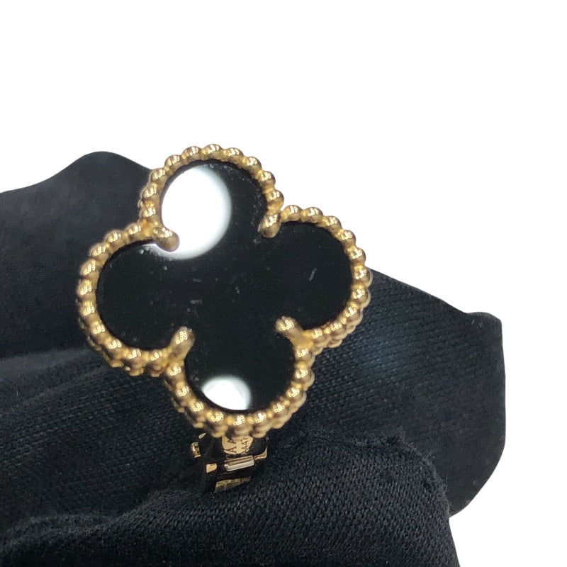 ヴァンクリーフ＆アーペル Van Cleef & Arpels ヴィンテージアルハンブラ ピアス オニキス イエローゴールド 750 ジュエリー