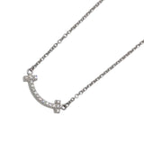 ティファニー TIFFANY＆CO Tスマイルダイヤネックレスミニ ホワイトゴールド Au750 ジュエリー