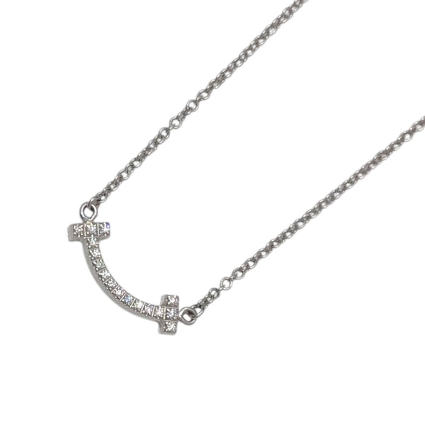 ティファニー TIFFANY＆CO Tスマイルダイヤネックレスミニ ホワイトゴールド Au750 ジュエリー