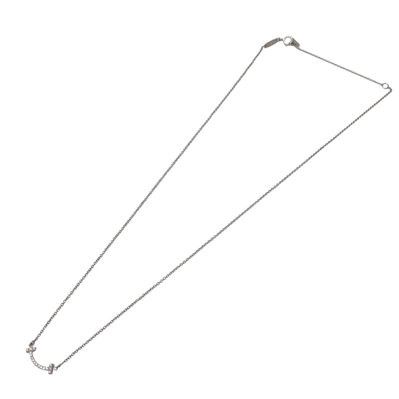 ティファニー TIFFANY＆CO Tスマイルダイヤネックレスミニ ホワイトゴールド Au750 ジュエリー
