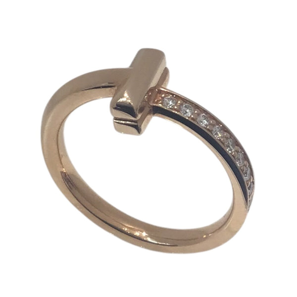 ティファニー TIFFANY＆CO Tワンダイヤリング ピンクゴールド Au750 ジュエリー