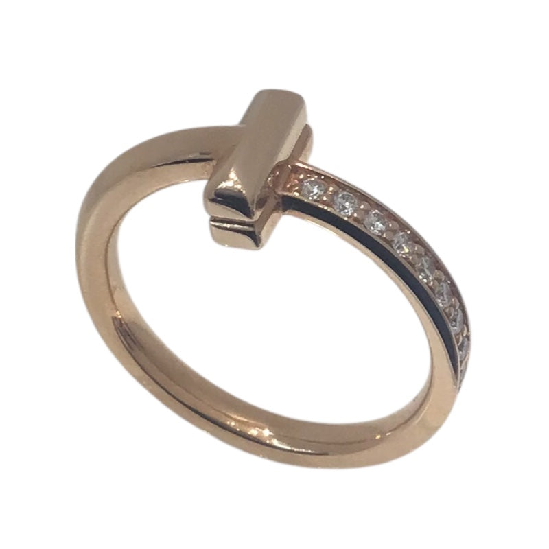 ティファニー TIFFANY＆CO Tワンダイヤリング ピンクゴールド Au750 ジュエリー
