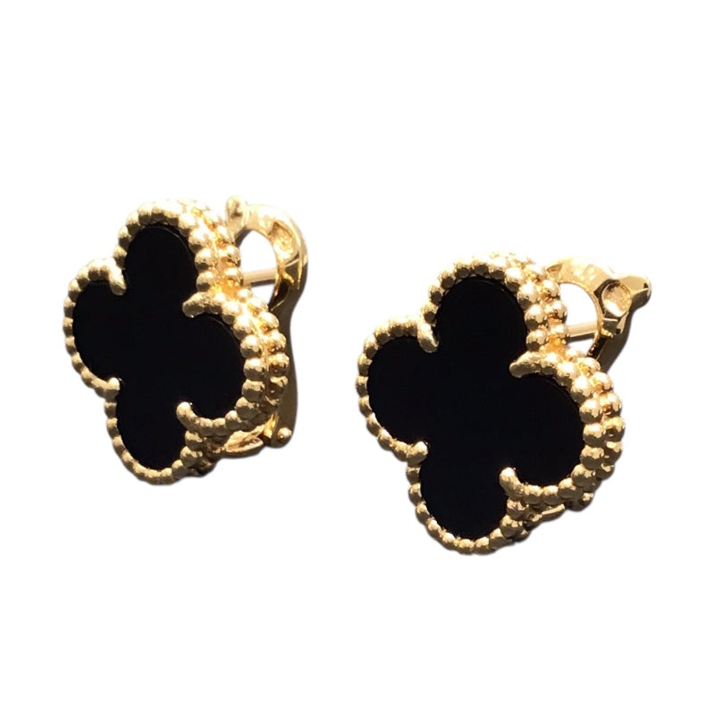 ヴァンクリーフ＆アーペル Van Cleef & Arpels ヴィンテージアルハンブラ ピアス Au750 オニキス ジュエリー