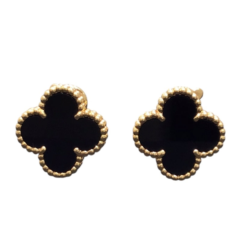ヴァンクリーフ＆アーペル Van Cleef & Arpels ヴィンテージアルハンブラ ピアス Au750 オニキス ジュエリー