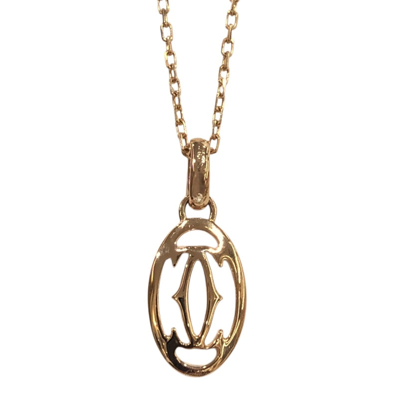 カルティエ Cartier ロゴ ドゥーブル ダイヤモンド ネックレス K18PG ダイヤモンド ジュエリー