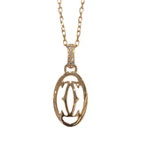 カルティエ Cartier ロゴ ドゥーブル ダイヤモンド ネックレス K18PG ダイヤモンド ジュエリー