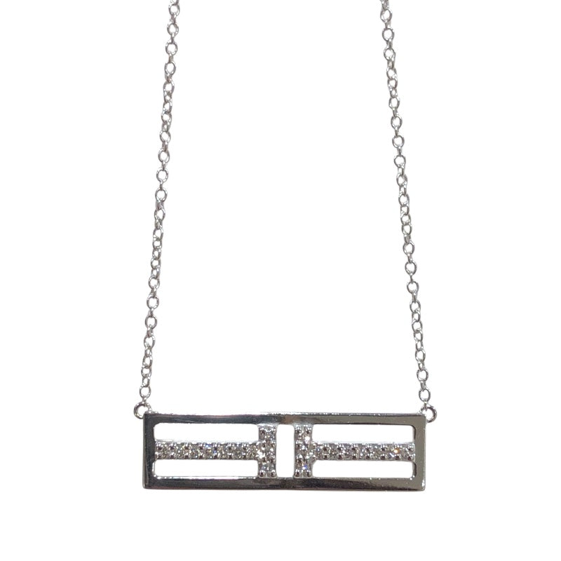 ティファニー TIFFANY＆CO Tトゥオープンパーティカルダイヤネックレス ホワイトゴールド 750WG ジュエリー
