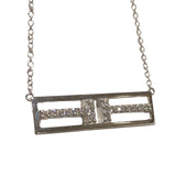 ティファニー TIFFANY＆CO Tトゥオープンパーティカルダイヤネックレス ホワイトゴールド 750WG ジュエリー