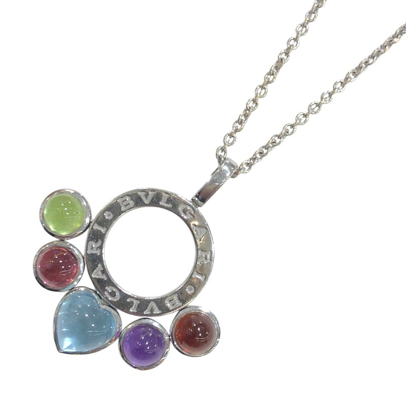 ブルガリ BVLGARI アレグラネックレス マルチカラー K18WG　色石 ジュエリー