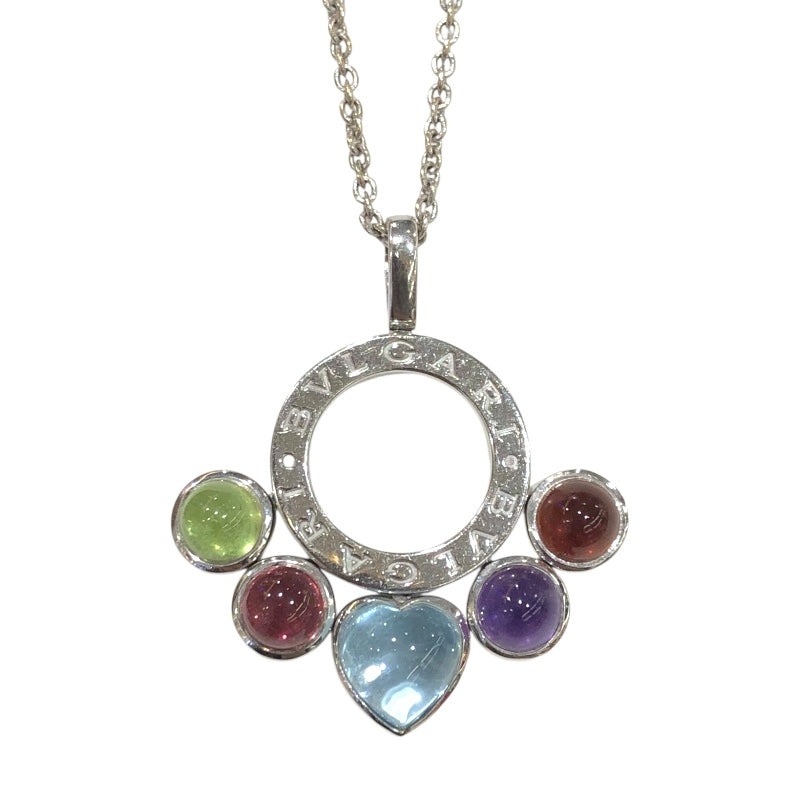 ブルガリ BVLGARI アレグラネックレス マルチカラー K18WG　色石 ジュエリー